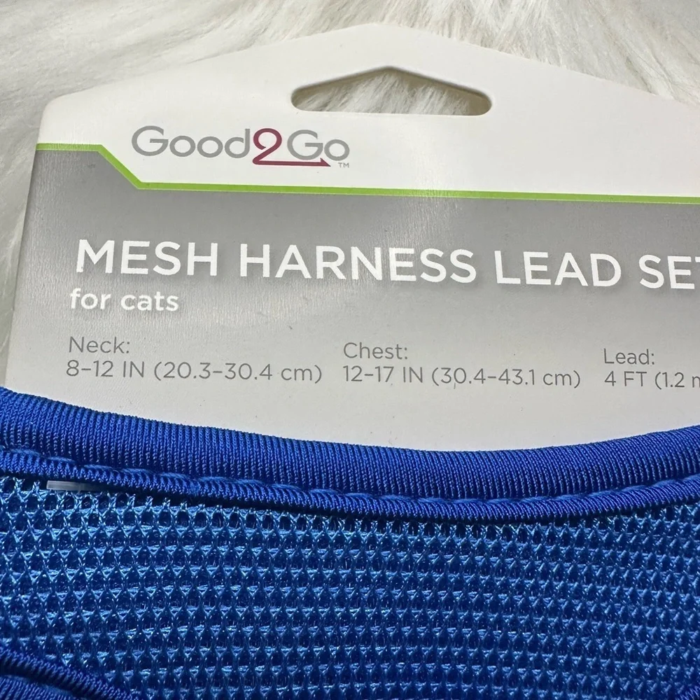 💜3/$15 Good2Go Vibrant Blue Mesh Cat Harness Set